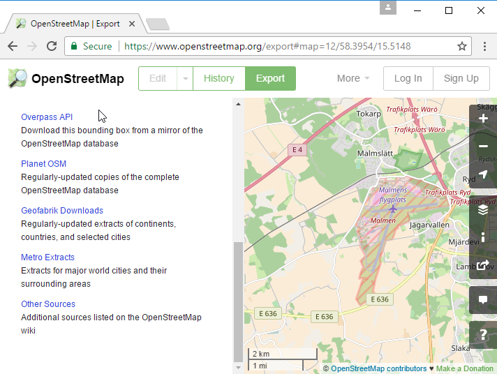 OSM Download instruction guide