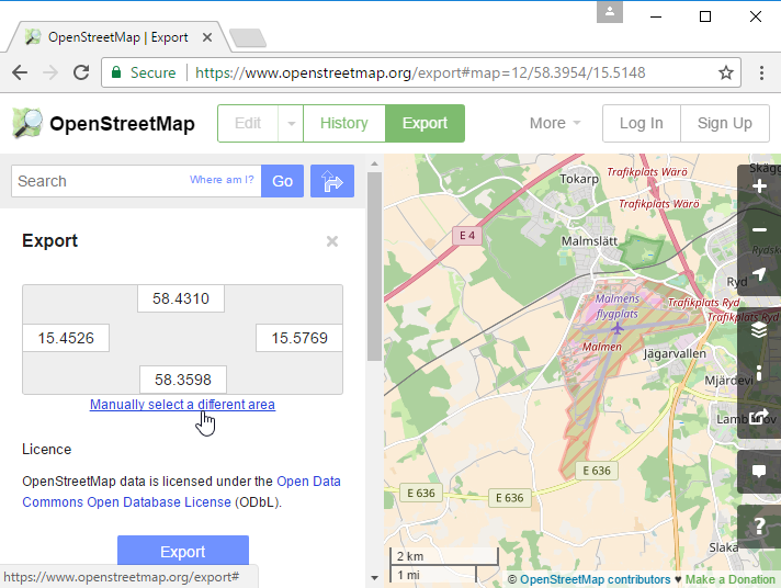 OSM Download instruction guide