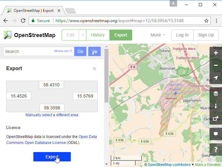 OSM Download instruction guide